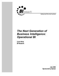 The Next Generation of Business Intelligence: Operational BI
