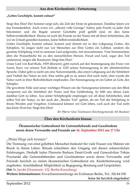 September 2012 - Ev. Kirchengemeinde Rixdorf