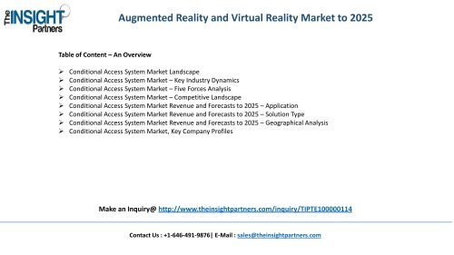 Augmented Reality and Virtual Reality Market to 2025 Analysis & Trends by Component, Application and Industry Verticals |The Insight Partners