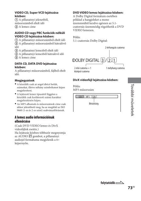 Sony CMT-DH30 - CMT-DH30 Consignes d&rsquo;utilisation Hongrois