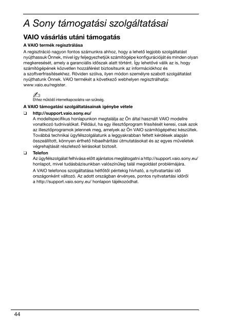 Sony VPCEB3M1R - VPCEB3M1R Documents de garantie Hongrois