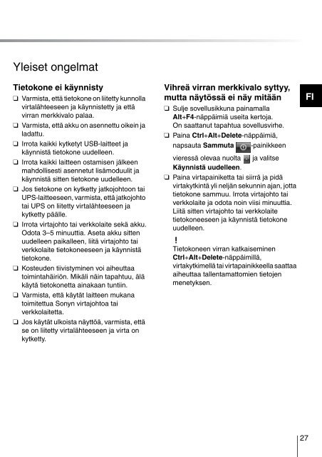 Sony VPCEB3M1R - VPCEB3M1R Guide de d&eacute;pannage Su&eacute;dois