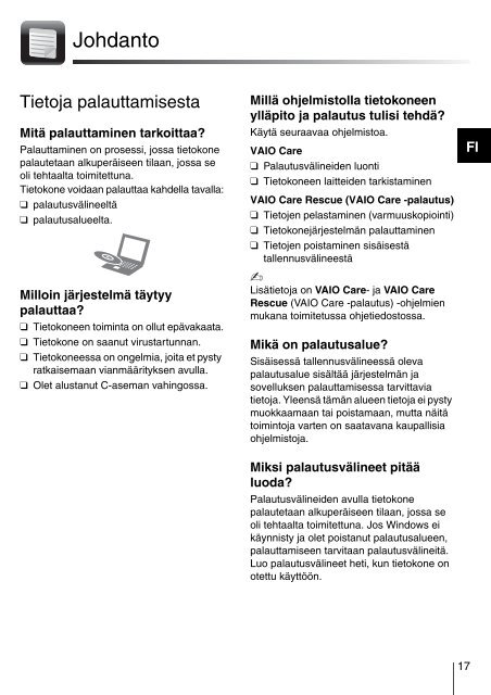 Sony VPCEB3M1R - VPCEB3M1R Guide de d&eacute;pannage Finlandais