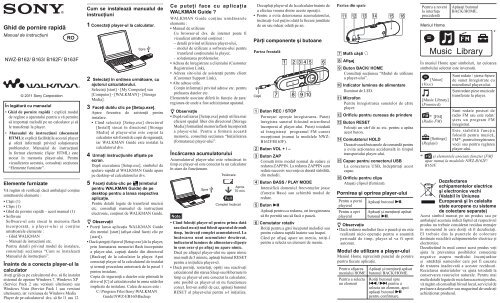 Sony NWZ-B163 - NWZ-B163 Mode d'emploi Roumain