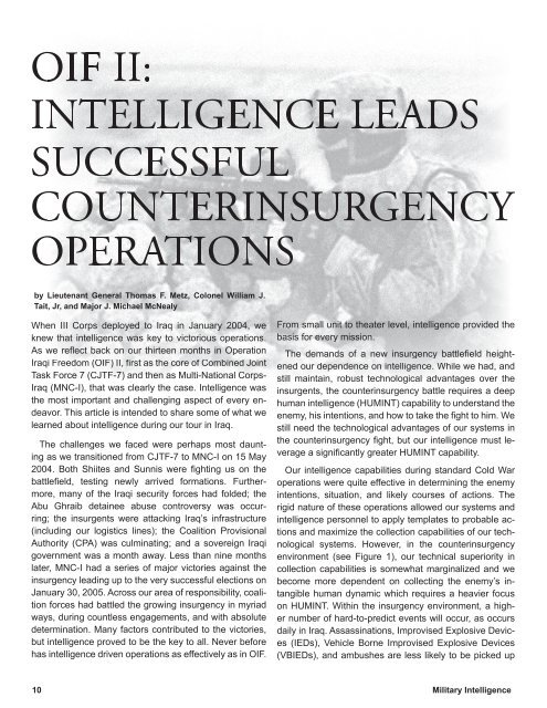 Military Intelligence Professional Bulletin - Federation of American ...