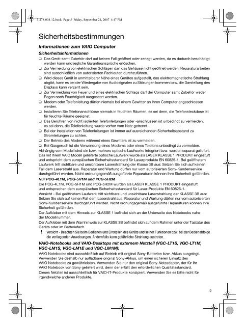 Sony VGN-TZ2RMN - VGN-TZ2RMN Documents de garantie Allemand