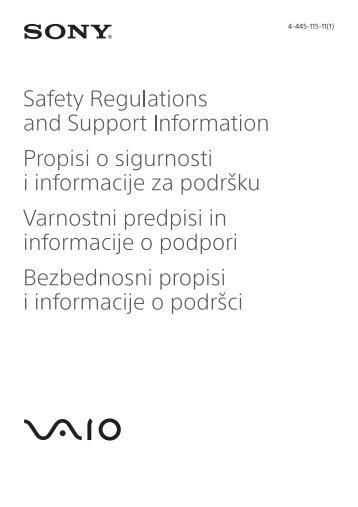 Sony SVE1512C6E - SVE1512C6E Documents de garantie SlovÃ©nien