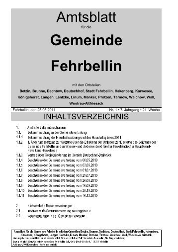 Gemeinde Fehrbellin