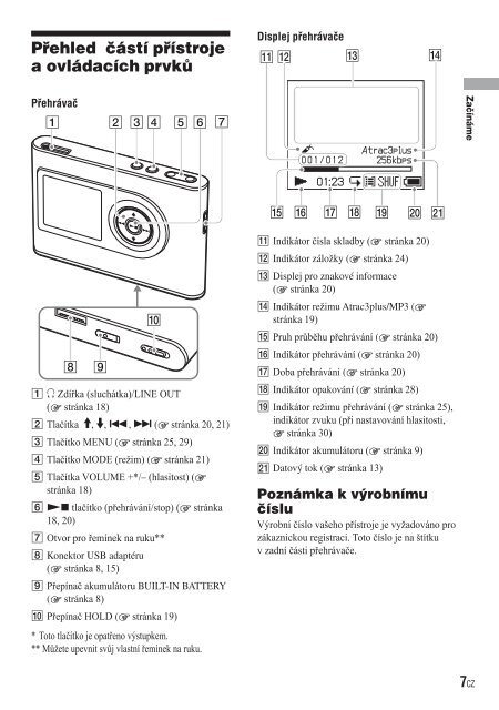 Sony NW-HD3 - NW-HD3 Istruzioni per l'uso Ceco