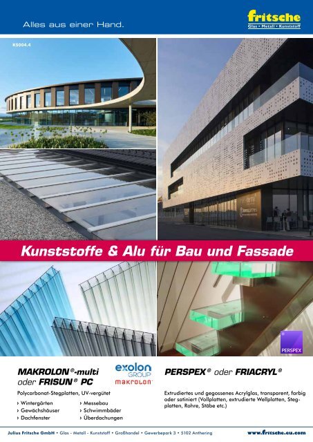 Kunststoffe und Aluminium für Bau und Fassade