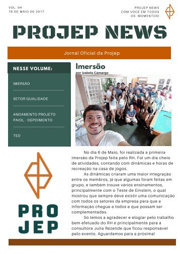 Projep News 16 de Maio de 2017