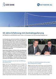 50 Jahre Erfahrung mit Zentralregulierung - DZB Die ...