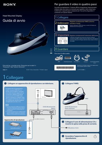 Sony HMZ-T1 - HMZ-T1 Guide de mise en route Italien