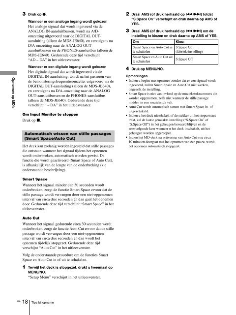 Sony MDS-JE640 - MDS-JE640 Consignes d&rsquo;utilisation Fran&ccedil;ais