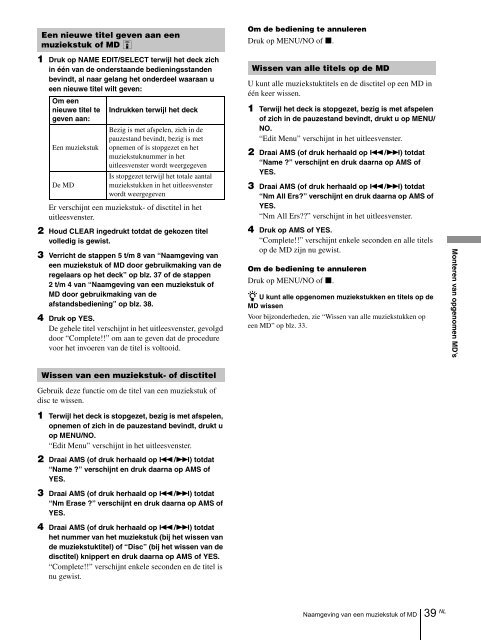 Sony MDS-JE640 - MDS-JE640 Consignes d&rsquo;utilisation Fran&ccedil;ais