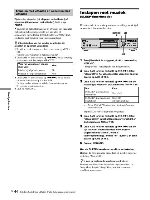 Sony MDS-JE640 - MDS-JE640 Consignes d&rsquo;utilisation Fran&ccedil;ais