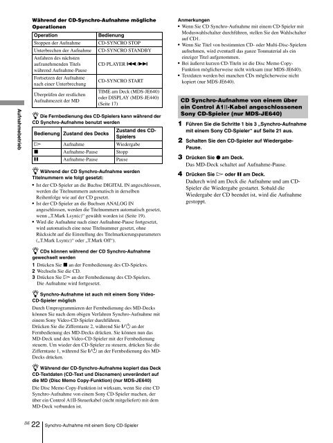 Sony MDS-JE640 - MDS-JE640 Consignes d&rsquo;utilisation Fran&ccedil;ais