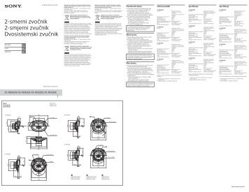 Sony XS-FB1620E - XS-FB1620E Istruzioni per l'uso Serbo