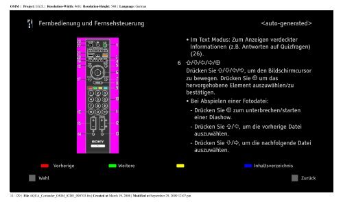 Sony KDL-52V5810 - KDL-52V5810 Consignes d&rsquo;utilisation Allemand