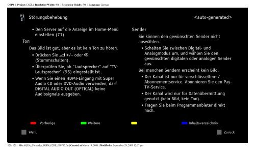 Sony KDL-52V5810 - KDL-52V5810 Consignes d&rsquo;utilisation Allemand