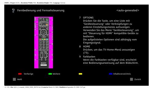 Sony KDL-52V5810 - KDL-52V5810 Consignes d&rsquo;utilisation Allemand