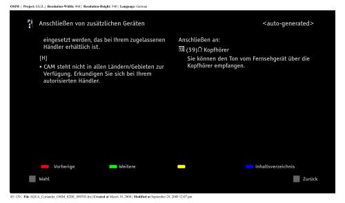 Sony KDL-52V5810 - KDL-52V5810 Consignes d&rsquo;utilisation Allemand