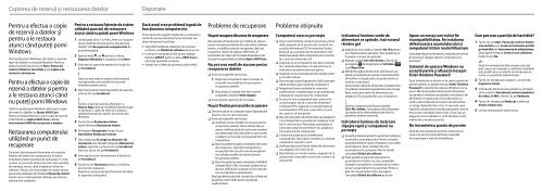 Sony VPCSB4N9E - VPCSB4N9E Guide de d&eacute;pannage Roumain