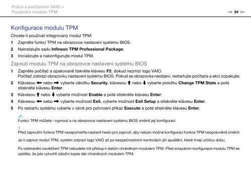 Sony VPCSB4N9E - VPCSB4N9E Mode d'emploi Tch&egrave;que