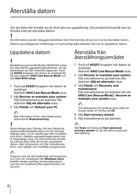 Sony SVE1713W1E - SVE1713W1E Guide de d&eacute;pannage Finlandais