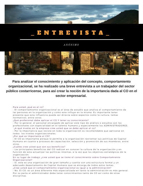 Revista Comportamiento Organizacional