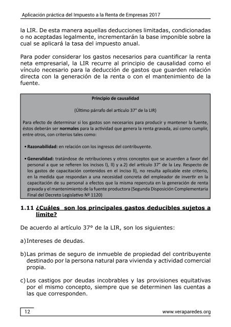 Aplicación práctica del Impuesto a la Renta de Empresas 2017