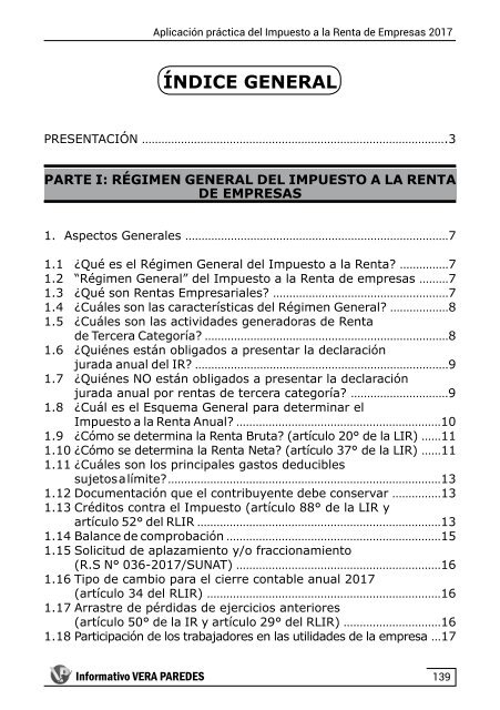 Aplicación práctica del Impuesto a la Renta de Empresas 2017