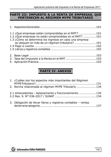 Aplicación práctica del Impuesto a la Renta de Empresas 2017