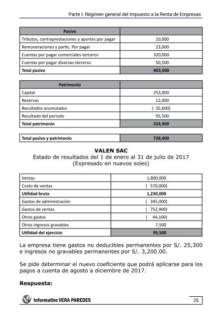 Aplicación práctica del Impuesto a la Renta de Empresas 2017