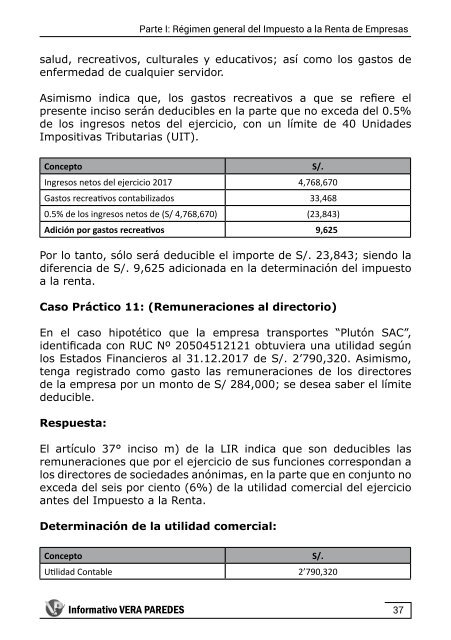 Aplicación práctica del Impuesto a la Renta de Empresas 2017