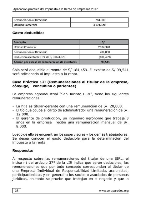 Aplicación práctica del Impuesto a la Renta de Empresas 2017