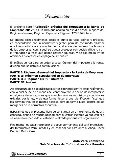 Aplicación práctica del Impuesto a la Renta de Empresas 2017