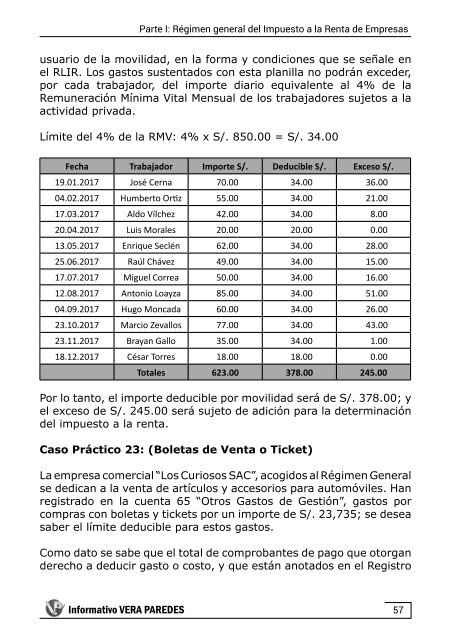 Aplicación práctica del Impuesto a la Renta de Empresas 2017