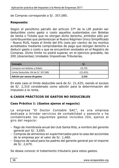 Aplicación práctica del Impuesto a la Renta de Empresas 2017