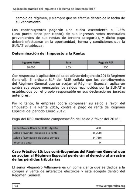 Aplicación práctica del Impuesto a la Renta de Empresas 2017