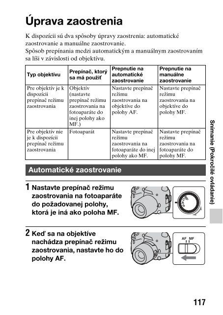Sony SLT-A77M - SLT-A77M Consignes d&rsquo;utilisation Slovaque