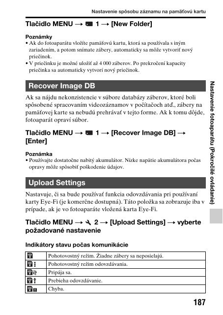 Sony SLT-A77M - SLT-A77M Consignes d&rsquo;utilisation Slovaque