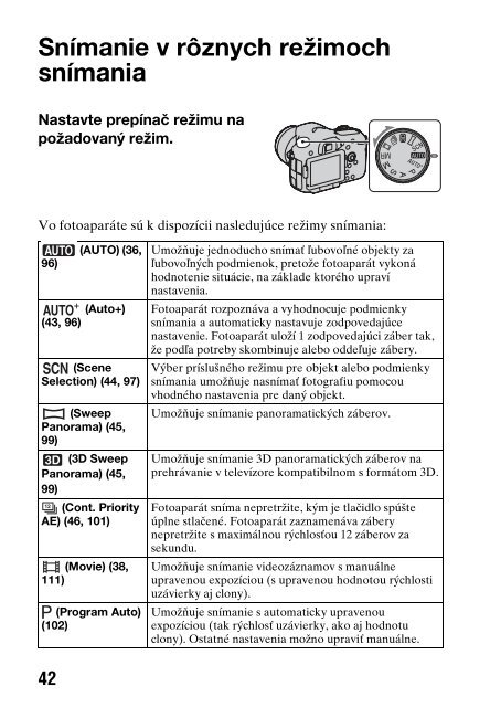 Sony SLT-A77M - SLT-A77M Consignes d&rsquo;utilisation Slovaque