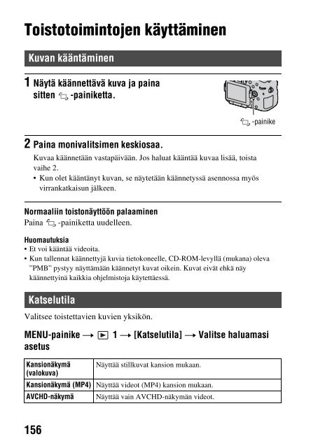 Sony SLT-A77M - SLT-A77M Consignes d&rsquo;utilisation Finlandais