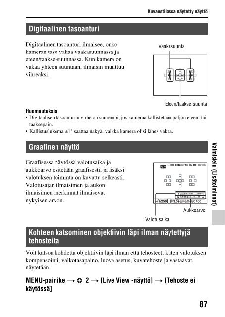 Sony SLT-A77M - SLT-A77M Consignes d&rsquo;utilisation Finlandais