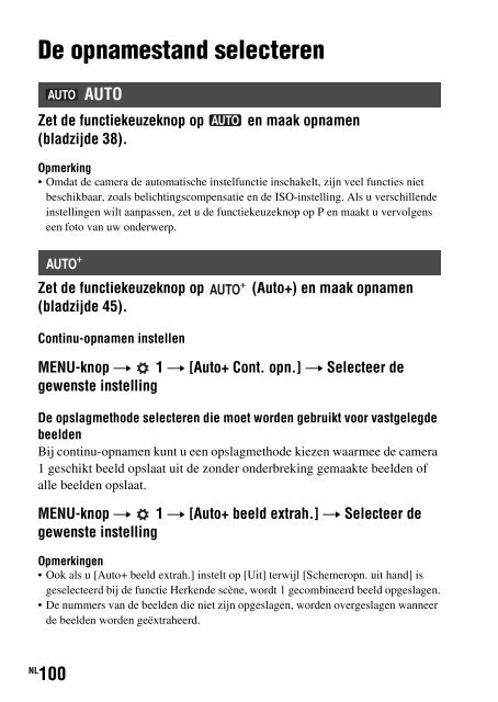 Sony SLT-A77M - SLT-A77M Consignes d&rsquo;utilisation N&eacute;erlandais