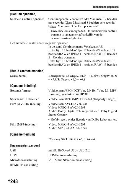 Sony SLT-A77M - SLT-A77M Consignes d&rsquo;utilisation N&eacute;erlandais