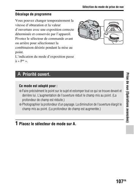 Sony SLT-A77M - SLT-A77M Consignes d&rsquo;utilisation Fran&ccedil;ais