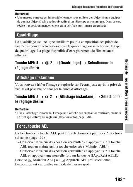 Sony SLT-A77M - SLT-A77M Consignes d&rsquo;utilisation Fran&ccedil;ais