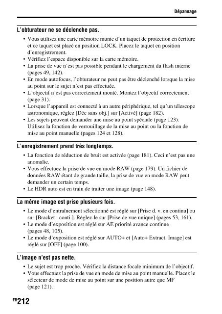 Sony SLT-A77M - SLT-A77M Consignes d&rsquo;utilisation Fran&ccedil;ais